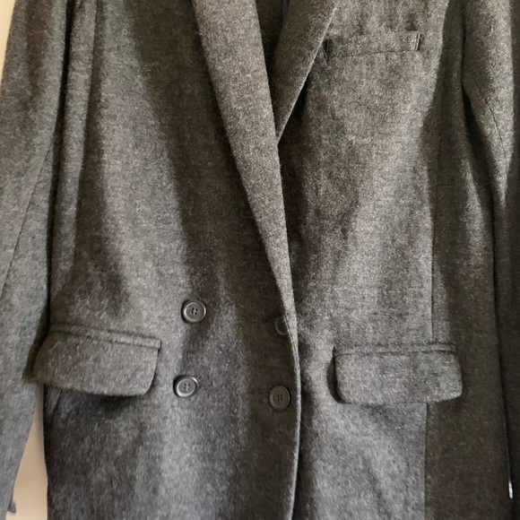 J. Crew Dark Charcoal Gray 100% Wool Women’s Button Front Blazer Size 2 EUC - Picture 4 of 7